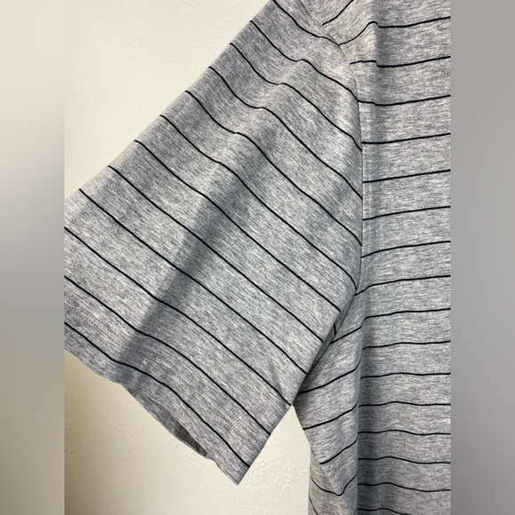 Pima Cotton Spandex FAIRLANE Stretch Short Sleeve Polo Shirt Gray Stipe Men’s XL - Picture 6 of 9